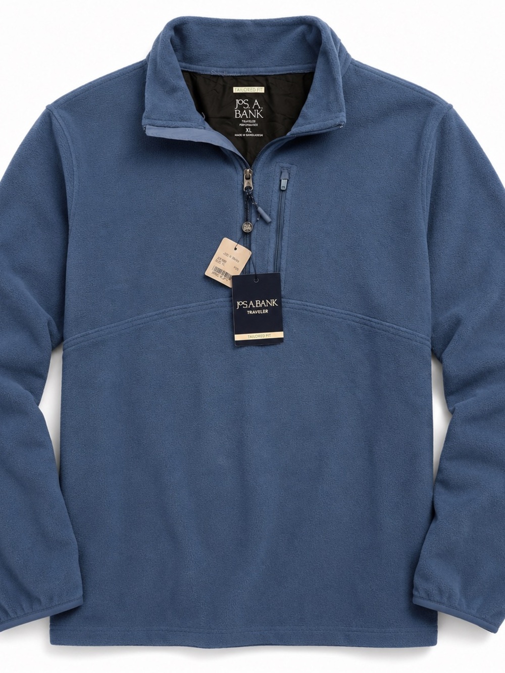 Jos. A. Bank Slate Blue Half-Zip Fleece Pullover